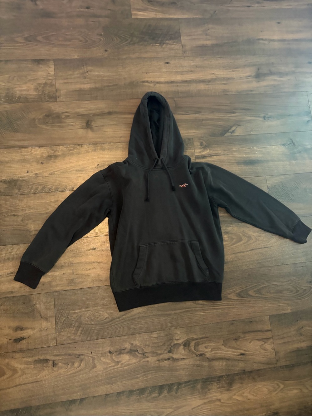 Hollister Black Pullover Hoodie with Small Logo